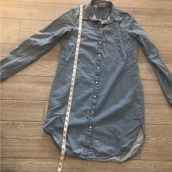 VERO MODA Long Sleeve Soft Chambray Blue Denim Shirt Dress - Picture 7 of 7